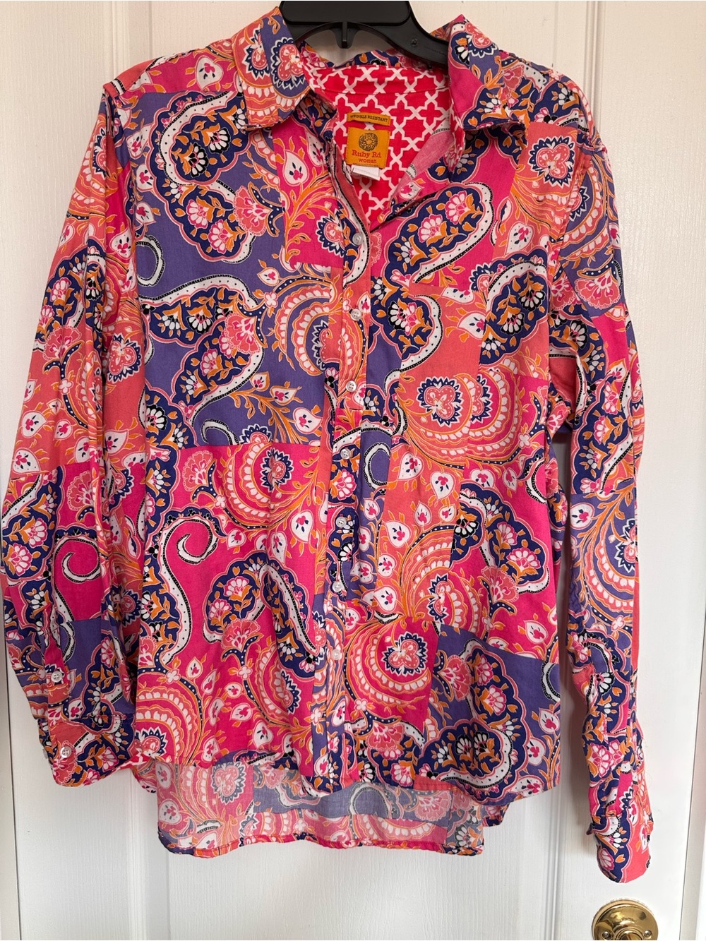 Ruby Rd. Pink & Purple Paisley Button-Down Shirt